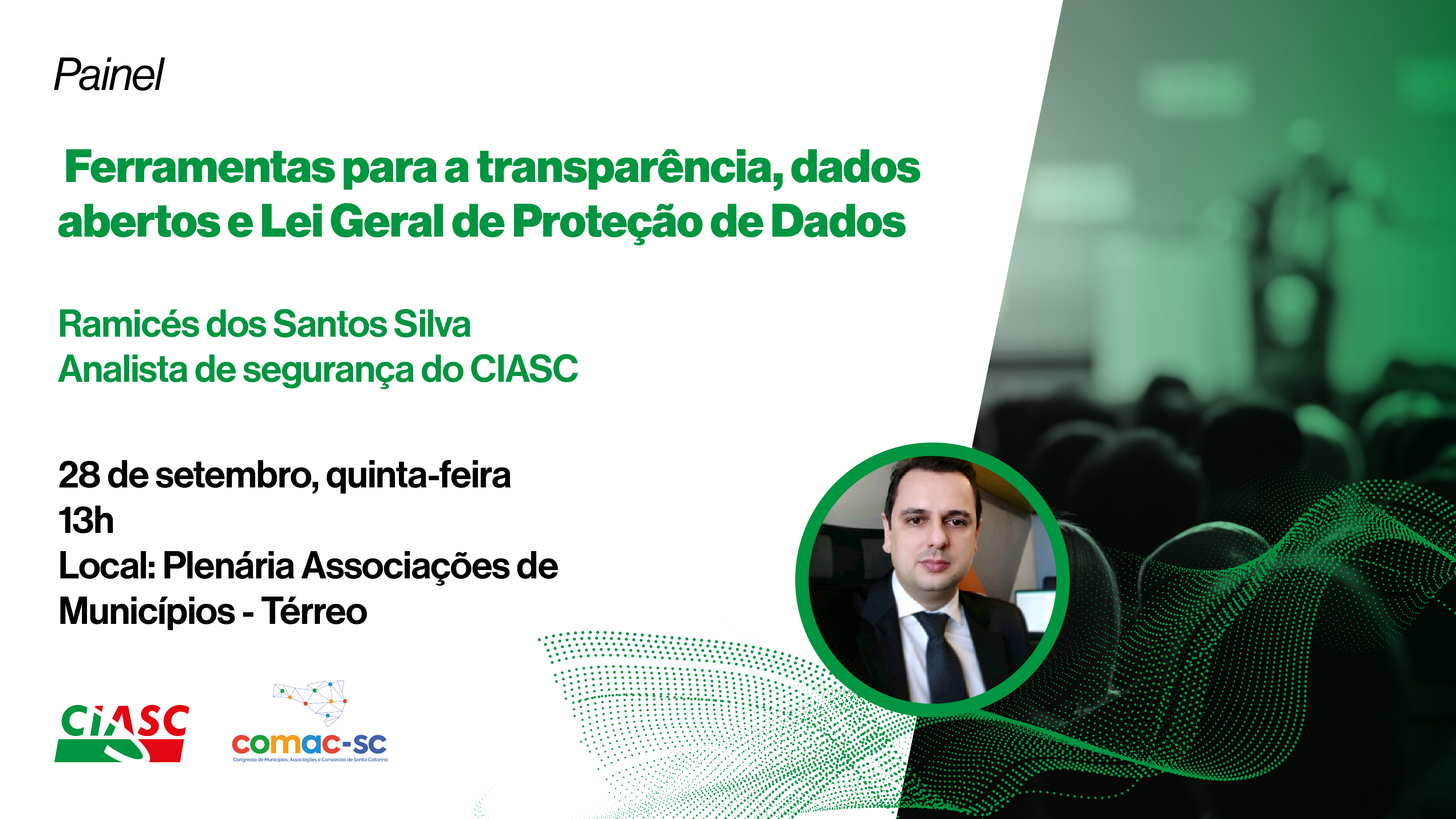 COMAC 2023: CIASC integra painel sobre dados abertos e LGPD